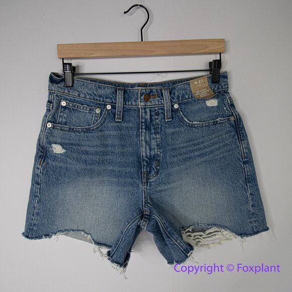 New! Madewell Relaxed Mid-Length Rigid Denim Shorts Brockport Wash size 27 - Picture 3 of 14
